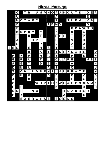 Michael Morpurgo Crossword
