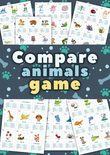 Comparative and  superlative. Compare  animals  game