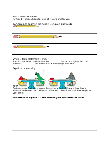 Comparing length and weight