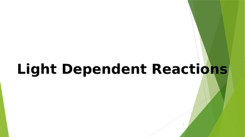 Light-dependent reactions photosynthesis A-level lesson | Teaching ...