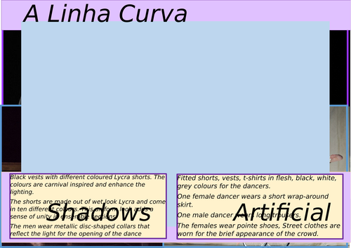 GCSE Dance Display- Costume in the anthology dance works