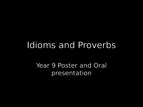 African proverbs - Poster and oral presentation project