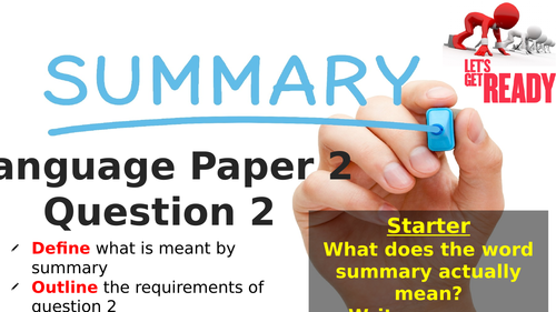 Language Paper 2 Question 2 (Summary)
