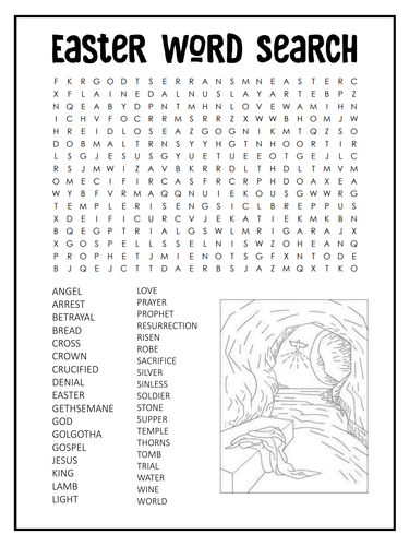 Easter Word Search Bundle - Sunday school Activity. Jesus, Bunnies and