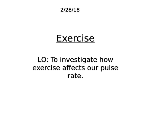 Exercise & Pulse Rate (low ability & EAL)