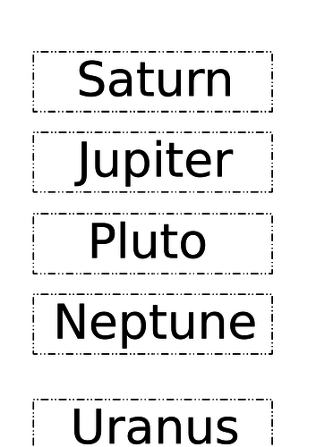 Space vocab cards