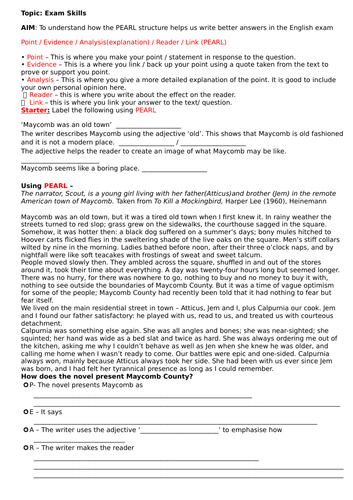 Exam support / structure for English Language GCSE