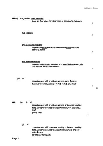 4.3: AQA Chemistry Quantitative Chemistry (Separate Sciences)