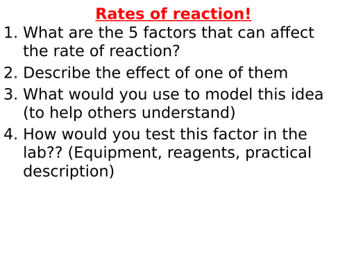 5.6: AQA Rates of reaction (Combined Trilogy)