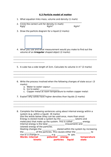 6.3: Density AQA Physics (Combined Trilogy)