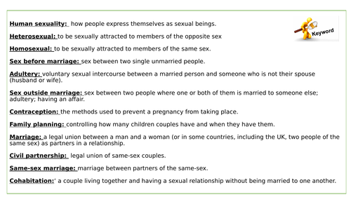 AQA GCSE Religious studies SPEC A (9-1) Theme A keywords