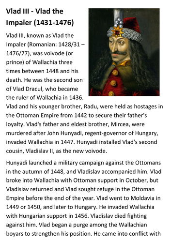 Vlad III Handout