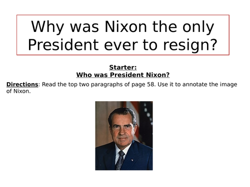 Why did Nixon resign?