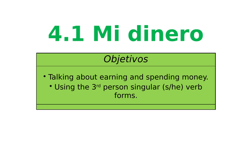 Mira 3 - Unit 4.1 Mi dinero