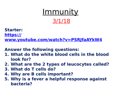 (I)GCSE Biology - Vaccination and Immunity