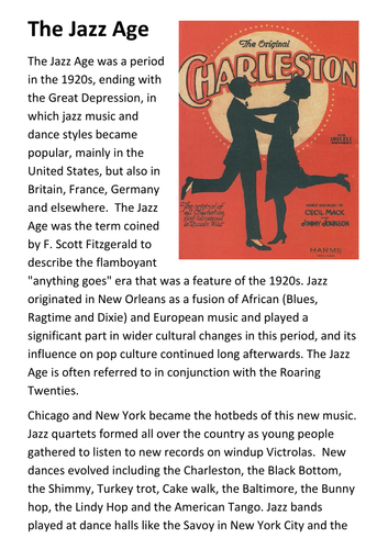 The Jazz Age Handout