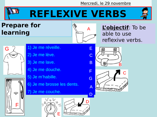French lesson reflexive verbs