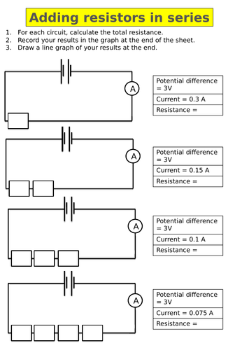 Adding resistors in series and parallel | Teaching Resources