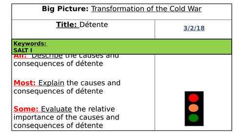 AQA 8145 - Conflict and Tension Cold War - Detente