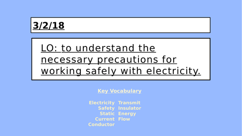 KS2 Electricity - Safety