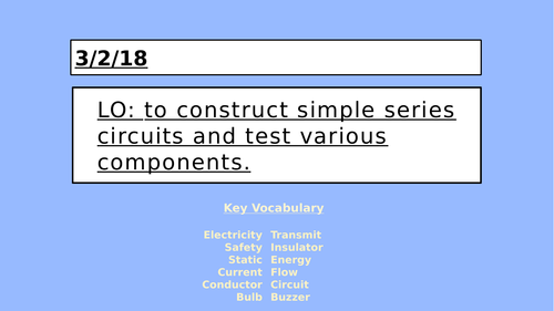 KS2 Electricity - Testing Circuits