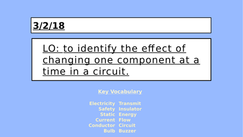 KS2 Electricity - Changing Components