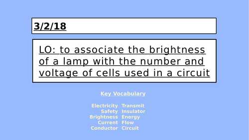 KS2 Electricity - Brightness