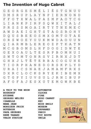 The Invention of Hugo Cabret Word Search
