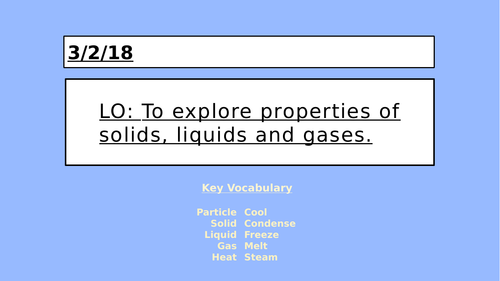 KS2 Properties & Changes of Materials - States of Matter