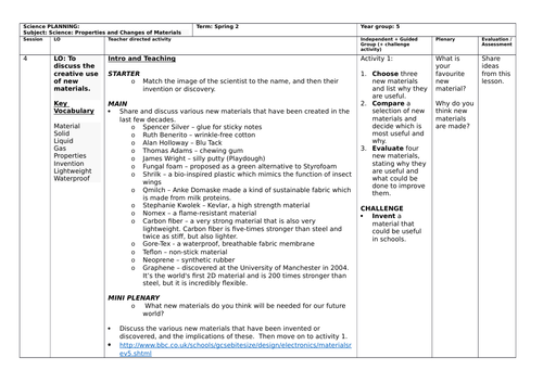 KS2 Properties & Changes of Materials - New Materials