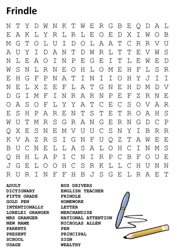 Frindle Word Search