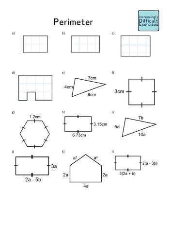 increasingly difficult questions perimeter teaching resources