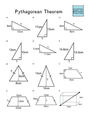 pythagorean theorem worksheet hard