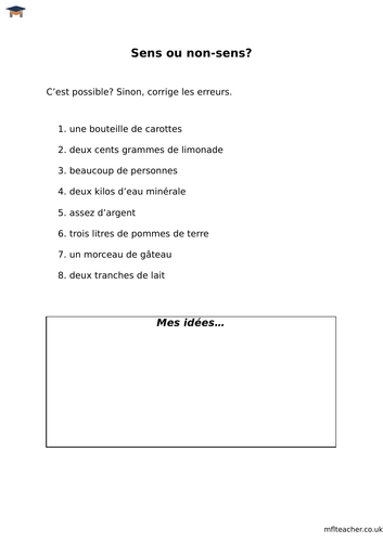 French - Possible quantities or not?