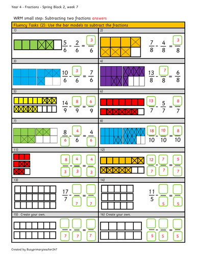 Subtracting 2 fractions (2)