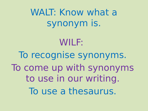 Synonyms - Year 6