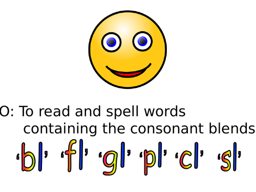 Consonant Blends Fl Gl Bl Cl Pl Sl Teaching Resources