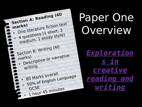 AQA English Language (8700) Revision Super Booklet - Paper 1 - Section A