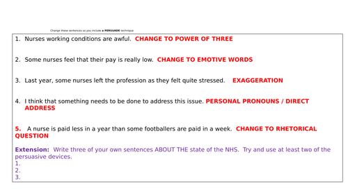 AQA GCSE Paper 2 Question 5 writing