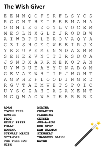 The Wish Giver Word Search