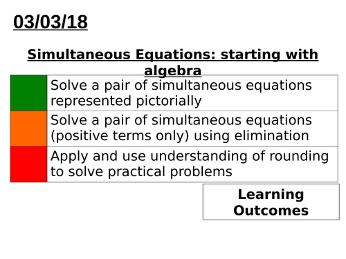 Simultaneous equations (positive terms only)