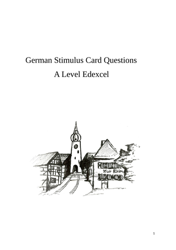German A Level Oral Exam Questions (Edexcel 2016 Spec)