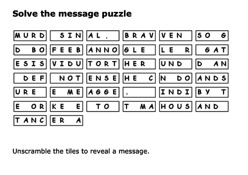 Solve the message puzzle from Ida B Wells
