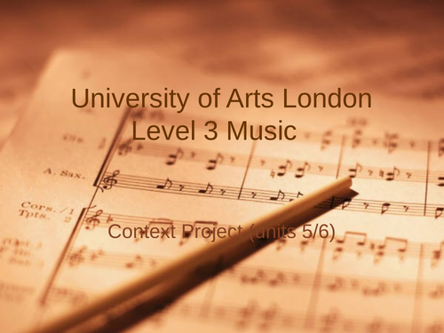 Devising Context in Music Production/Performance (UAL5 & 6)
