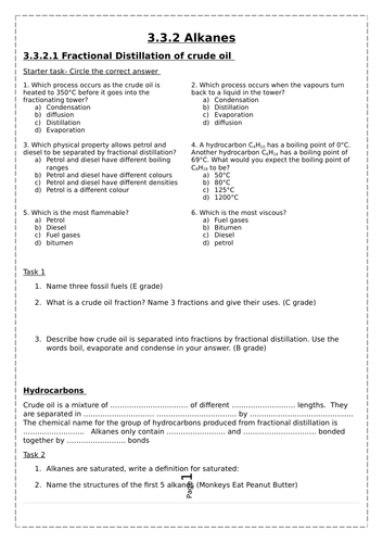 Alkanes Lesson 1