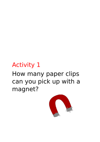 Activity Cards for Magnets