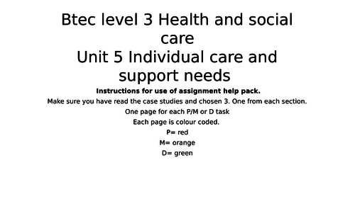 btec health and social care unit 5 coursework