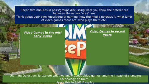AQA A Level Media Studies SIMS Freeplay intro