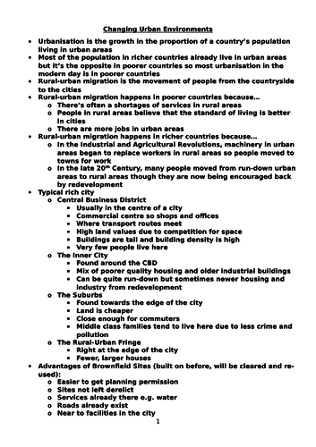 REVISION: "Changing Urban Environments"