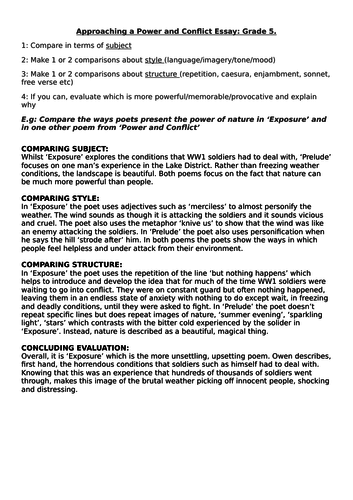 AQA Power & Conflict: Grade 5 & 9 examples